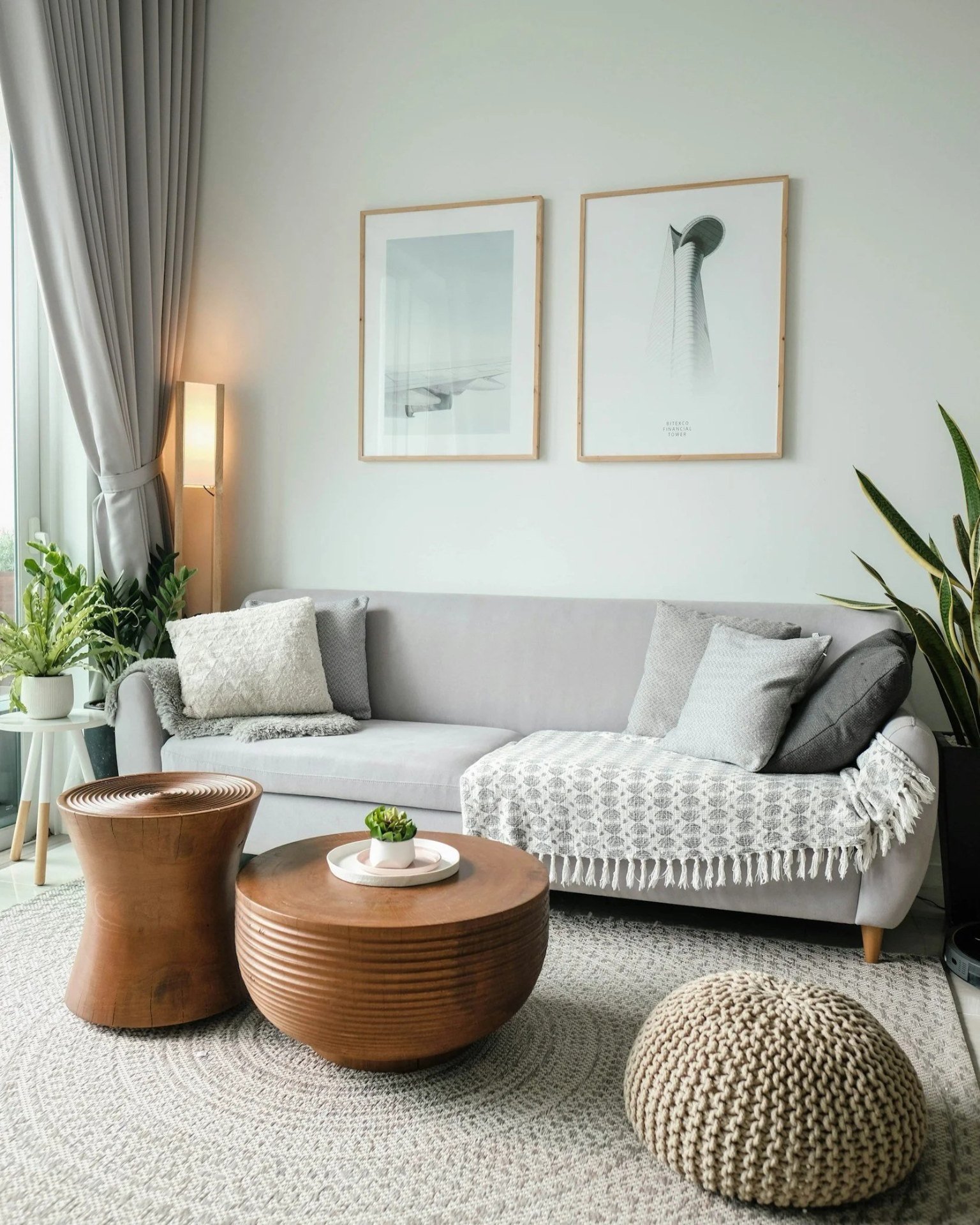 Calm, light-filled living room in a newly built Australian home